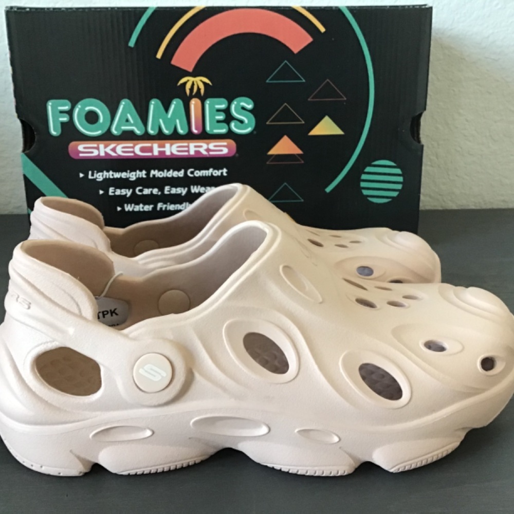 NWT Skechers Foamies Women's Clog Mules in Blush Pink - Picture 4 of 15